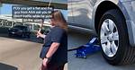 Woman Asked to Direct Traffic with Stick to Protect Aaa Employee Changing Her Tire