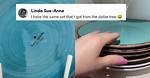 Woman Catches Store Putting Fake Designer Labels on Dollar Store Plates to Upsell Them